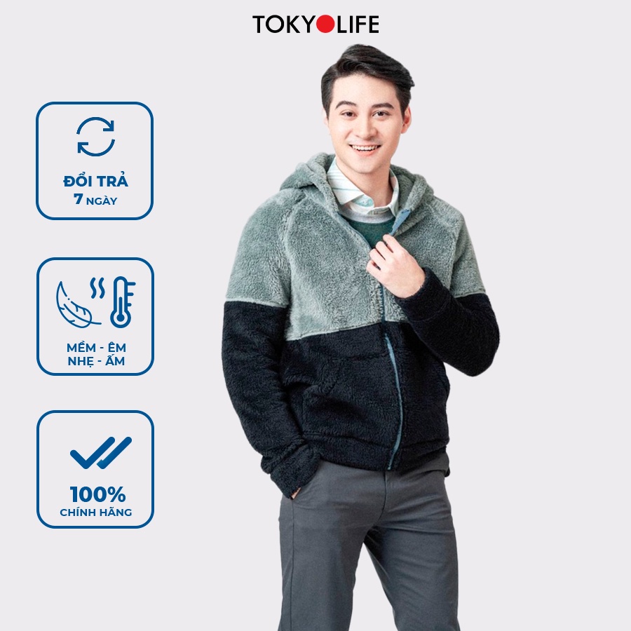 Áo Khoác Lông Cừu Nhân Tạo Cao Cấp, Siêu Ấm Nam phối 2 màu TOKYOLIFE J1/I7FLJ500H