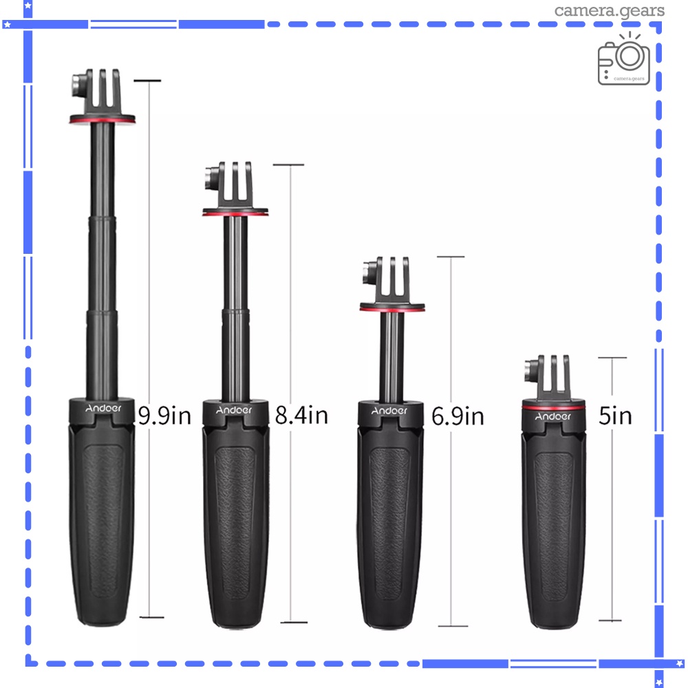 Tripod MT-09 Andoer nhỏ gọn cho máy quay hành động gopro, osmo action, sjcam