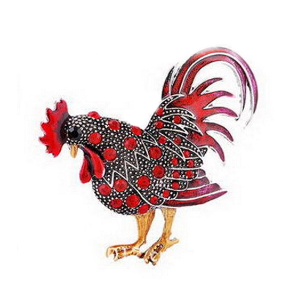 Cài Áo Hình Gà Trống Đính Đá Pha Lê Thời Trang