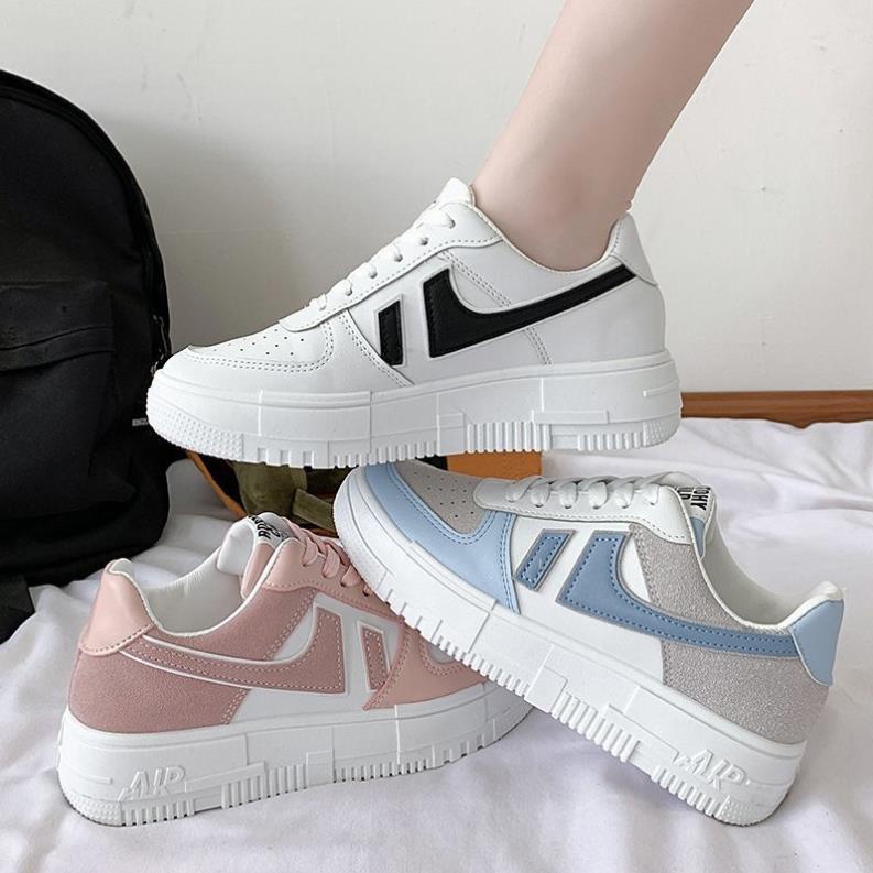 VIP Giày thể thao nữ thời trang đế bánh mì cao 4cm độn đế nâng chiều cao nhẹ nhàng dây buộc