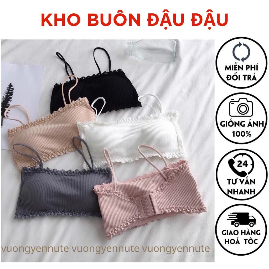 Áo Lót Nữ ❤️FREESHIP❤️ Áo BRA GÀI 3 NẤC PHÍA SAU chất gân tăm phối viền ren nâng ngực sexy