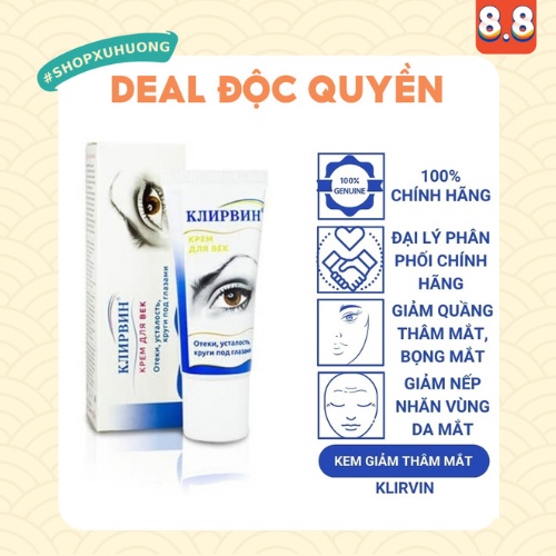 Kem mắt Klirvin Nga - giảm thâm,  xoá nếp nhăn, tan bọng mắt siêu nhanh
