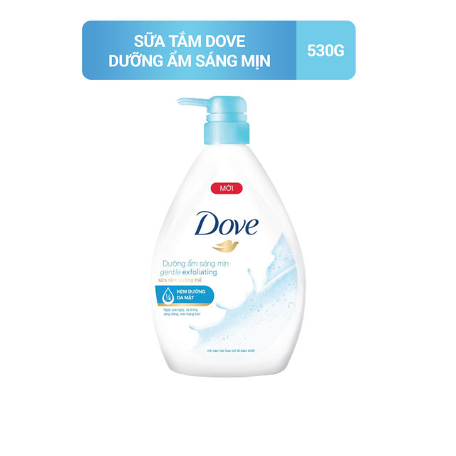 Sữa tắm dưỡng thể Dove với 1/4 kem dưỡng da mặt cho da căng bóng mịn màng 530g