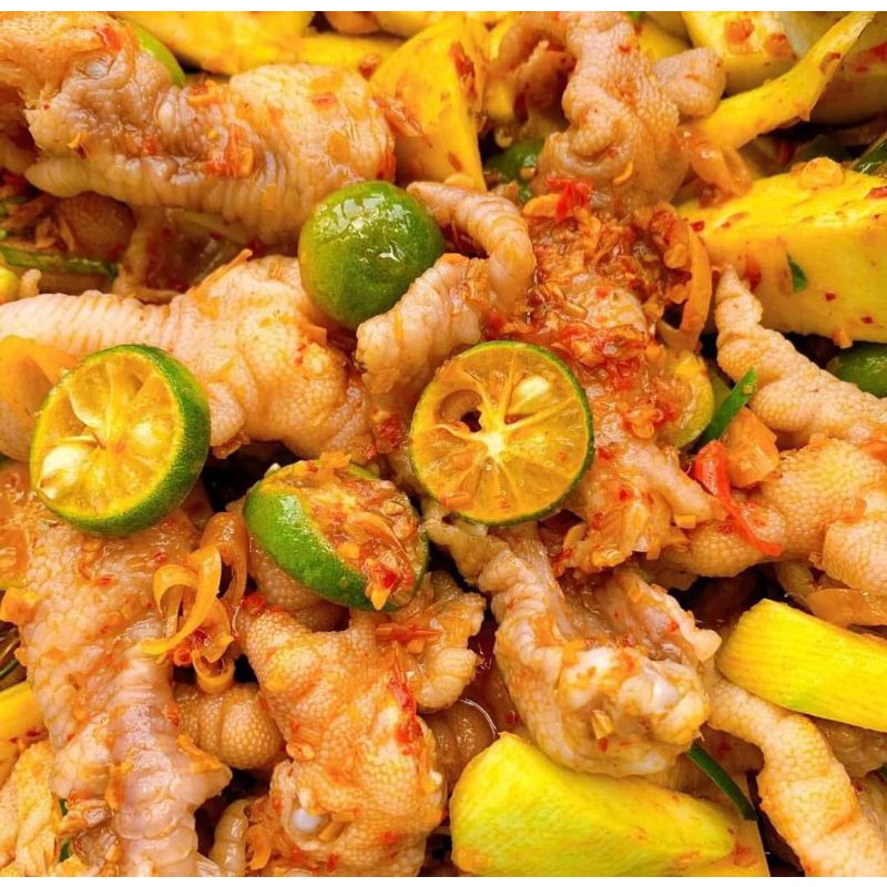 Chân gà rút xương sốt thái hộp 500g.HCM