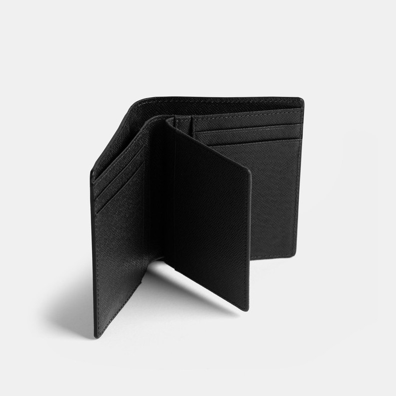 Ví Da Nam Gập Đôi (2 Dáng) Leonardo - Mercury Wallet - Da Taiga Bền Bỉ