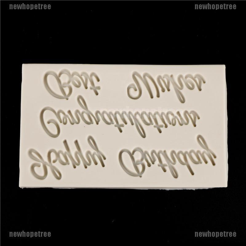 Khuôn silicone làm bánh dòng chữ chúc mừng sinh nhật ngộ nghĩnh đáng yêu