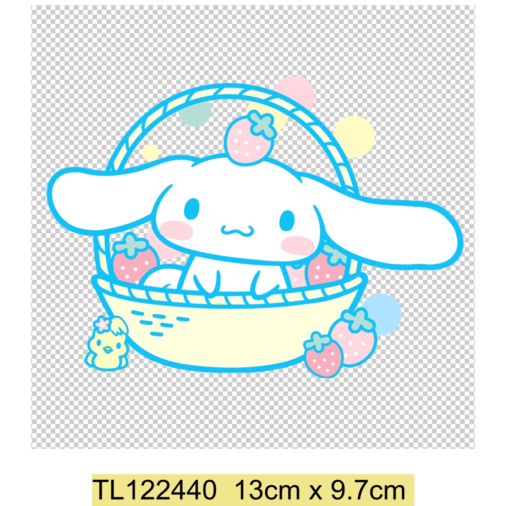 Cinnamoroll Họa Tiết Chuyển Cho Quần Áo Trẻ Em Táo Có Thể Giặt Nhiệt Vinyl Chuyển Sắt Trên Miếng Dán