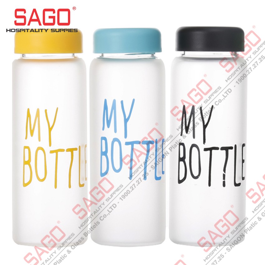 Chai Thủy Tinh My Bottle 420ml Nắp Nhựa | Màu Ngẫu Nhiên - Tùy Chọn Mẫu , Thủy Tinh cao Cấp