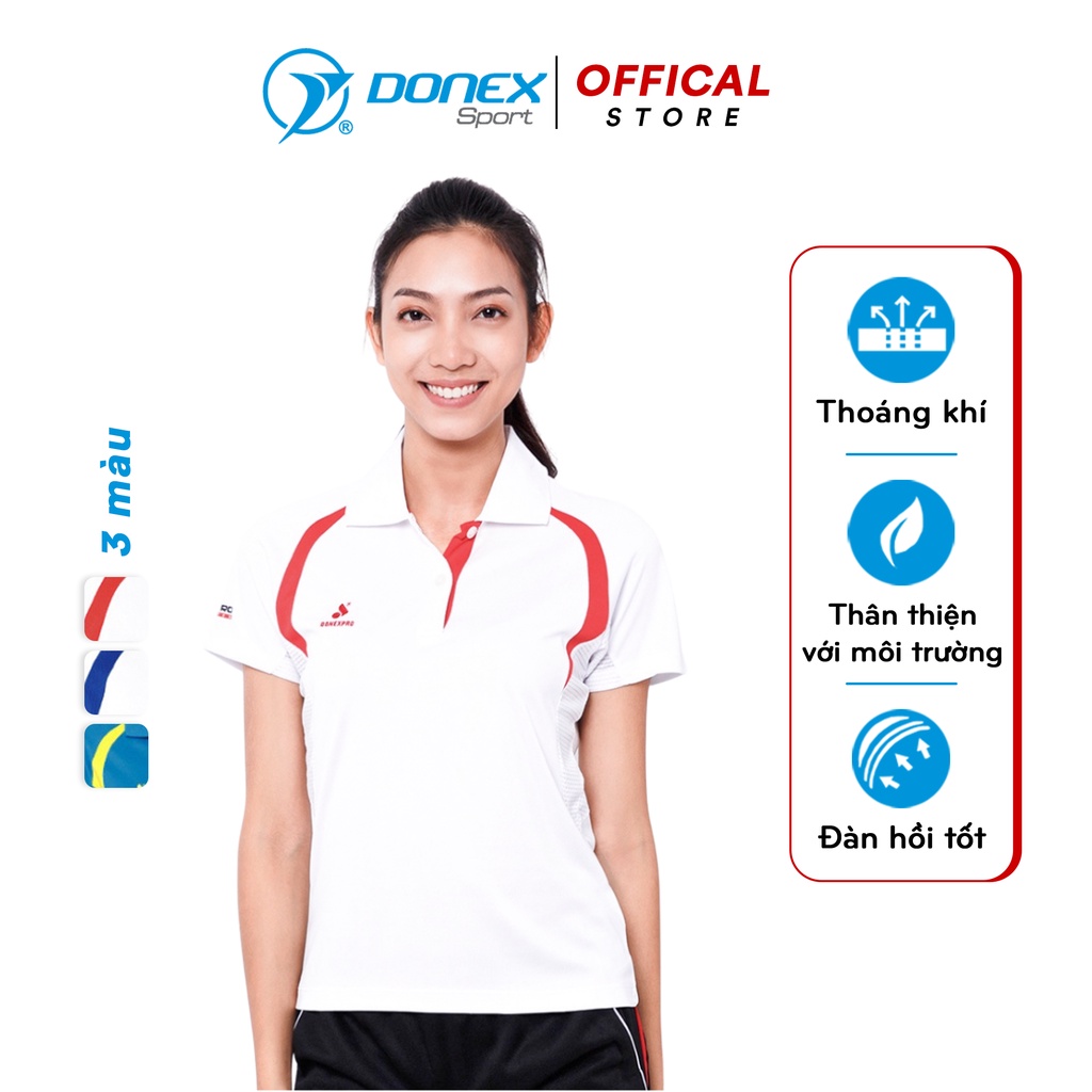 Áo Cầu Lông Nữ DONEXPRO Thiết Kế Cá Tính Bên Sườn Và Sau Lưng Khỏe KhOắn, Chất Liệu Thấm Hút Mồ Hôi Tốt, bền Màu AC-3270