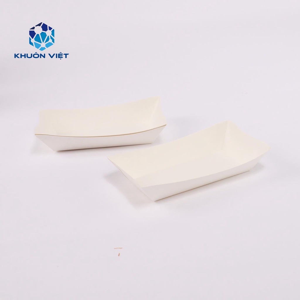 Khay giấy đựng thức ăn - Gói 50 khay giấy trơn