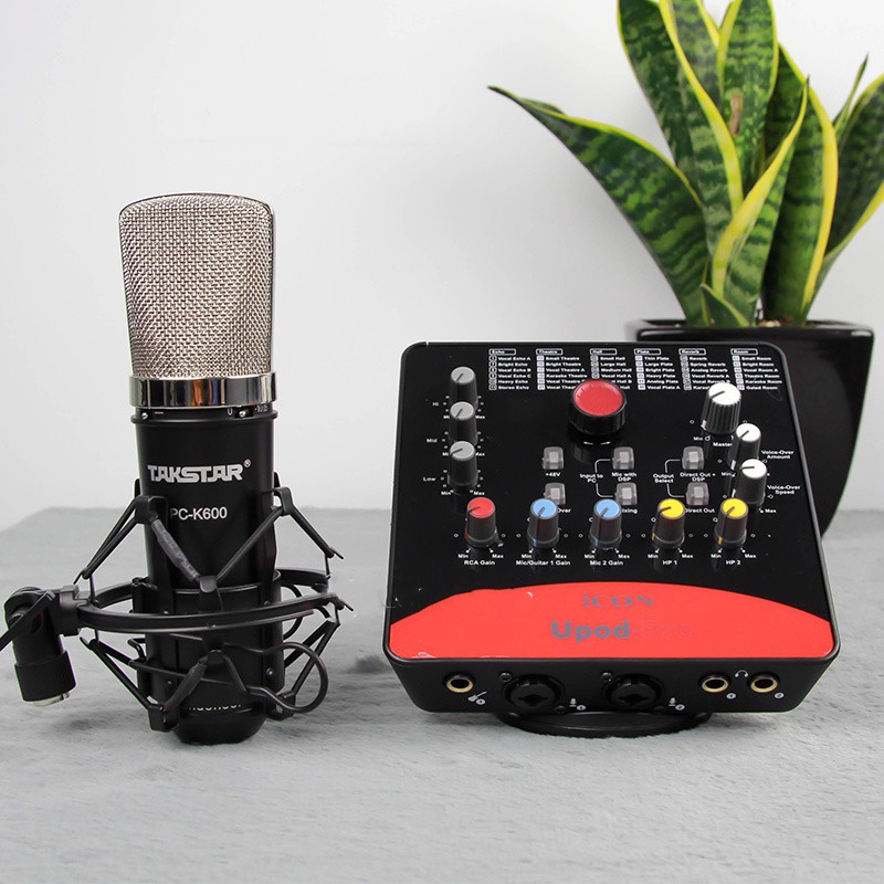 Bộ Mic Livestream Chính Hãng Đầy Đủ Sound Card Icon Upod Pro, Mic Takstar PC-K600 &amp; Phụ Kiện Cao Cấp Bảo Hành 1 Năm