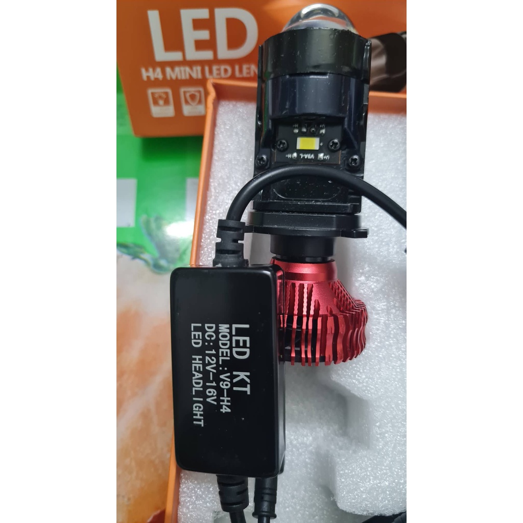 Led 2 bi cầu mini H4 45W 2 bi cốt bi pha và pha phản xạ mã đèn V9 nâng cấp có 15 chip led điện 12v và ô tô.
