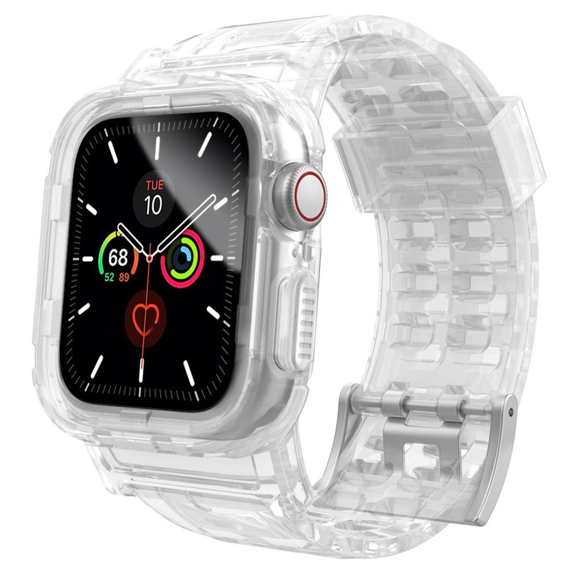 Dây đeo Apple Watch Dây đeo màu kẹo trong suốt cho Dòng dây đeo Iwatch 4 5 3 2 1 Chống rơi Dây đeo thể thao huỳnh quang Dây đeo bảo vệ dây đeo đồng hồ Silicone TPU38mm 40mm 42mm 44mm Khung vỏ