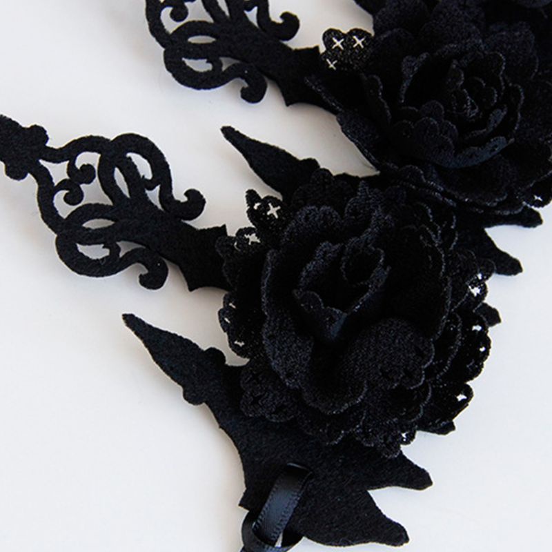 Vòng Hoa Đội Đầu Màu Đen Phong Cách Gothic Cho Nữ