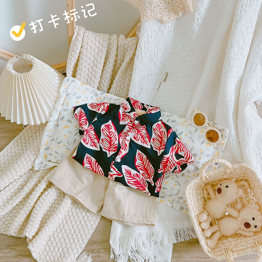 Bộ Quần Áo Trẻ Em Cộc Tay Đũi Đi Biển 2 In Hình Dứa Chuối Dễ Thương Cho Bé Từ 7-19kg Mã CT58