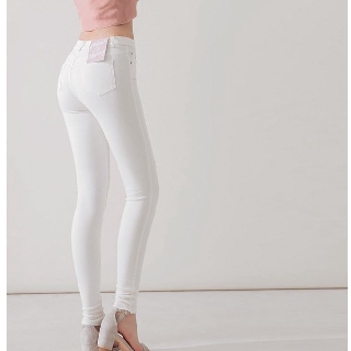 Quần jeans co dãn rách nhẹ trước nữ Air Space - 2010123014