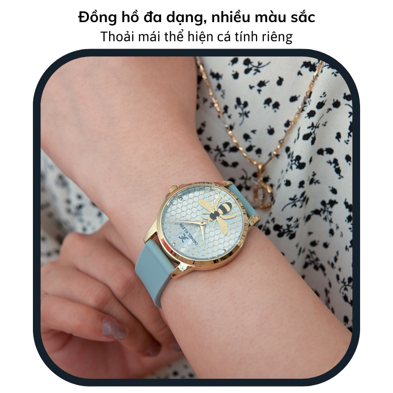 Đồng hồ nữ Daniel Klein Watch DK.1.13020 mặt nhỏ kính cứng chống xước chống nước dây Silicone đeo tay cao cấp chính hãng