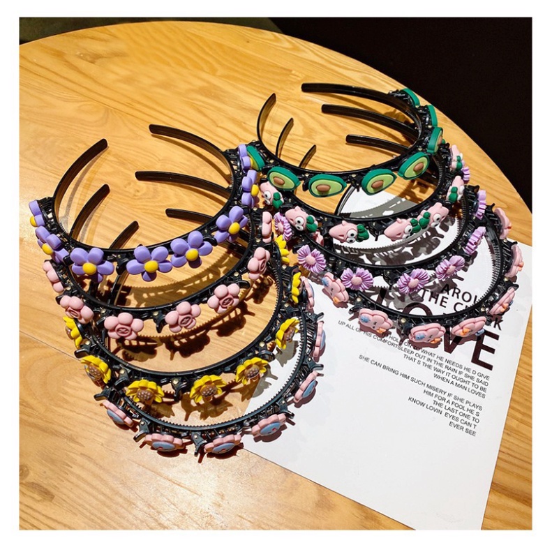 Bờm Tóc Đính Hoa Xinh Xắn Cho Bé Gái. Băng đô cài Tóc Đính Hoa Có Kẹp Tạo Đồ Phồng