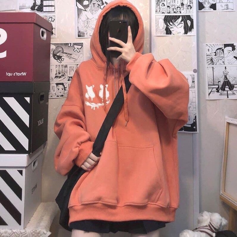 Áo hoodie logo mặt cười XX chảy mũ 2 lớp TT6