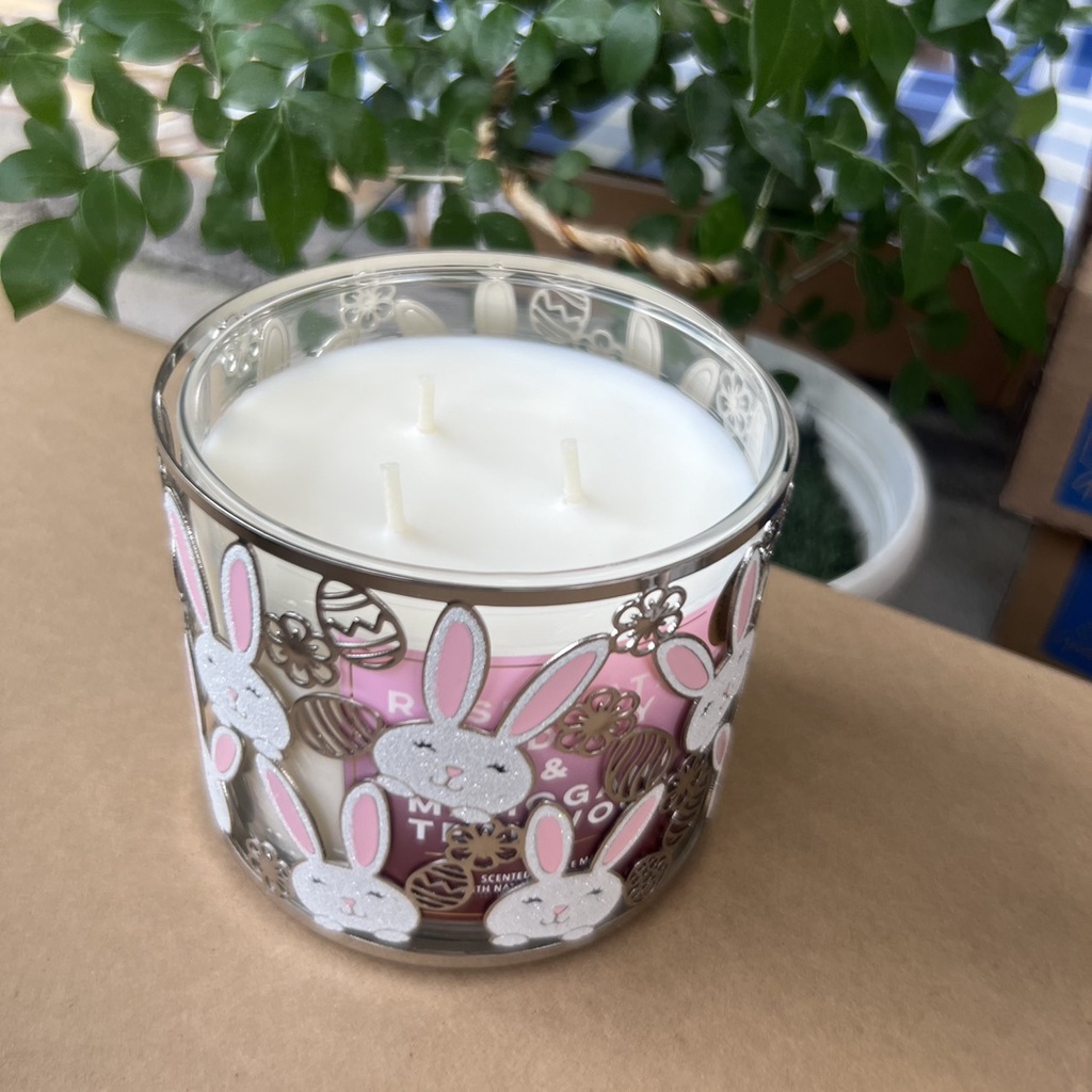 Candle Holder - Chân đế nến thơm Bath & Body Works hoạ tiết thỏ trắng
