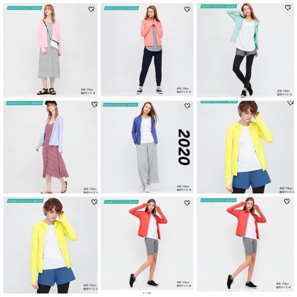 Áo chống nắng Airism Uniqlo chất làm mát, thun lạnh 2019, 2020