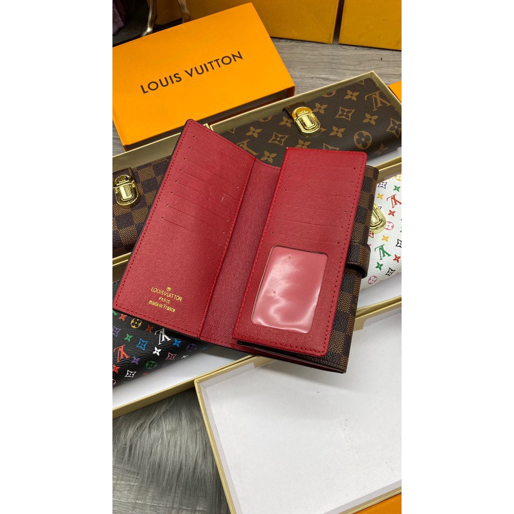 VÍ NỮ CẦM TAY  LV189 KHOÁ SẬP NẮP GẬP CÀI FULLBOX HÀNG SẴN SHIP GRAB