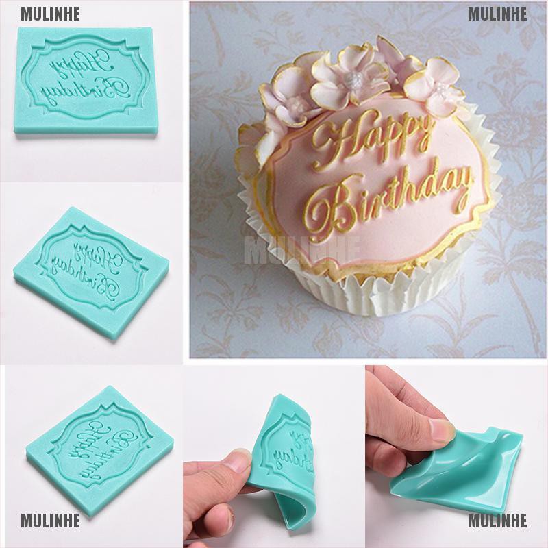 Khuôn Silicone Tạo Hình Chữ Happy Birthday Trang Trí Bánh