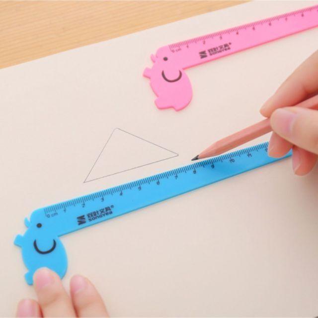 Thước kẻ học sinh hình động vật hươu cao cổ, voi 15cm, dễ thương cho bé - Soleil Home