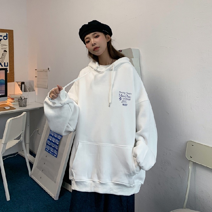 Áo Hoodie Tay Dài Form Rộng Dễ Phối Đồ