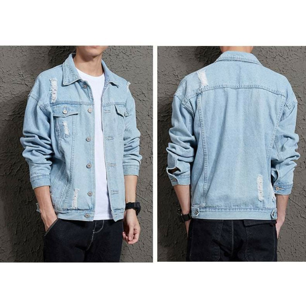Áo Khoác Jean Nam Nữ Đen, Xanh Rách Unisex Đẹp Phong Cách 2021Chiwawa shop