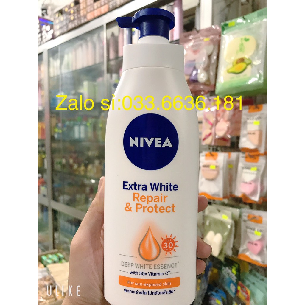 [chuẩn hàng cty 100%] sữa dưỡng thế NIVEA Extra White Repair &amp; Protect chống nắng SPF 30+ xuất xứ từ Thái Lan 350ml
