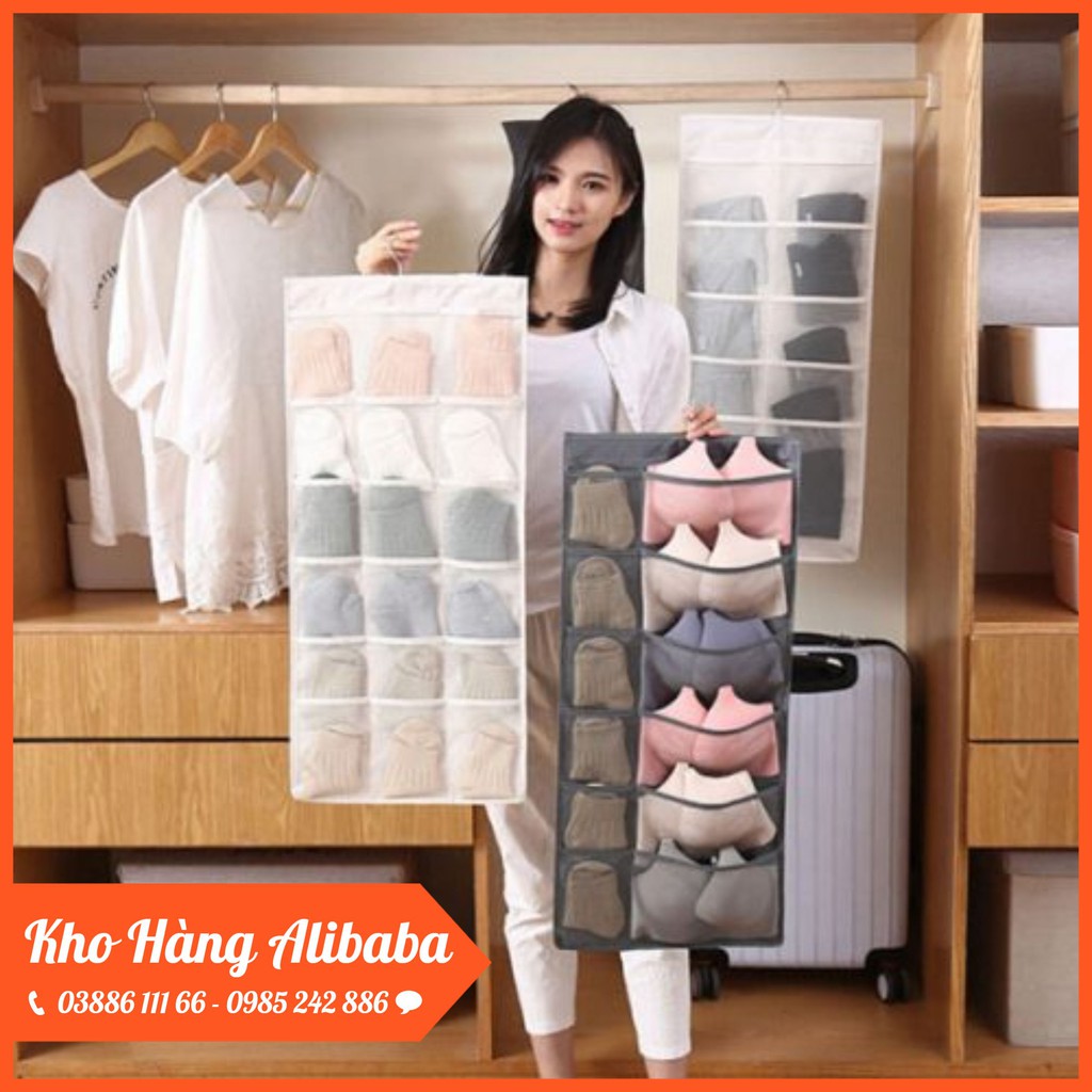 TÚI TREO ĐỒ LÓT VÀ TẤT 2 MẶT NHIỀU NGĂN #265