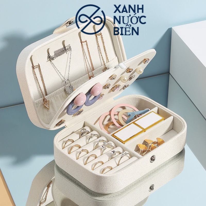 Hộp đựng trang sức/ nữ trang Quảng Châu da PU nhiều ngăn sang trọng, chống thấm nước