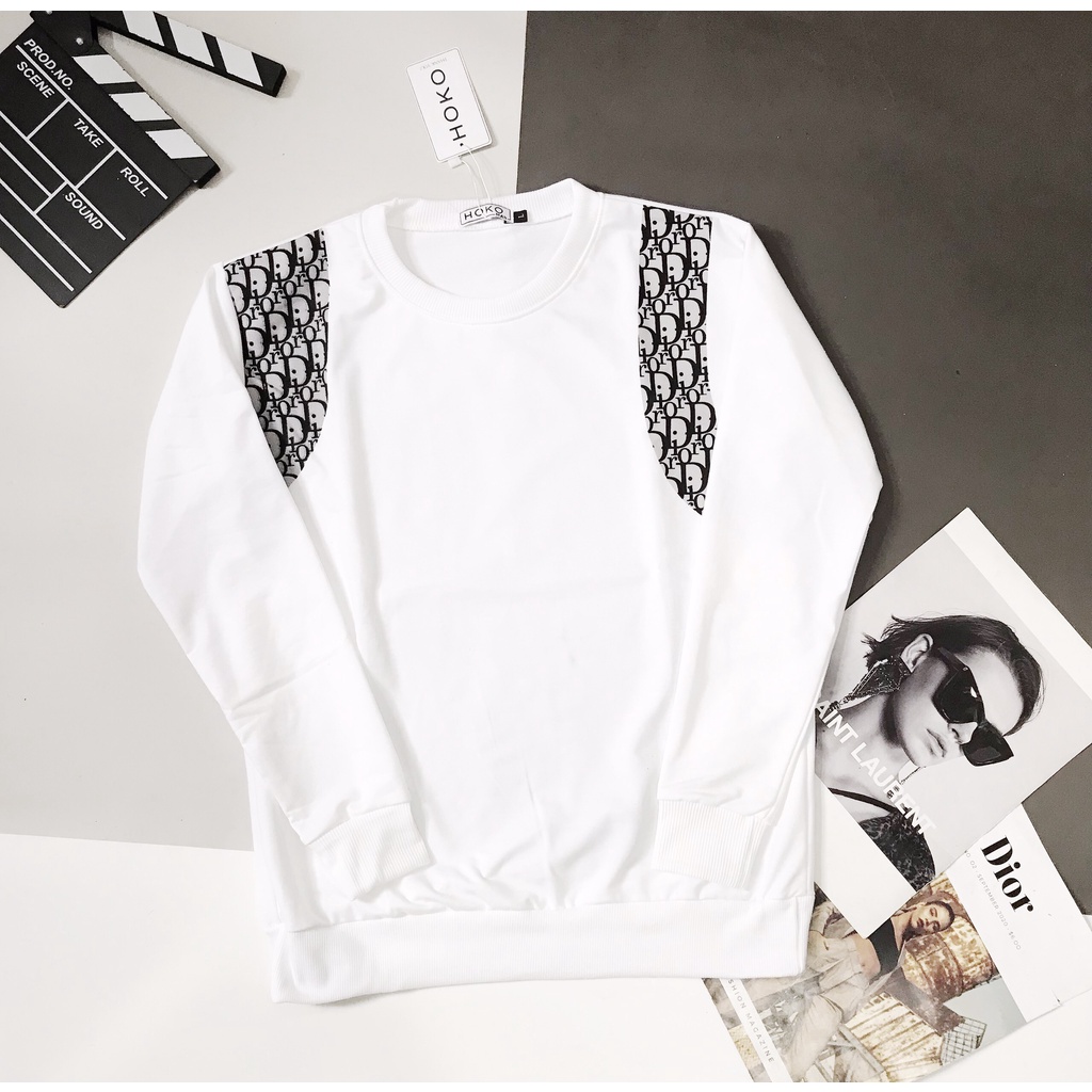 Áo nỉ nam💞𝐅𝐑𝐄𝐄𝐒𝐇𝐈𝐏💞 Áo dài tay phối họa tiết Dior,Áo Thu Đông Nam mẫu mới 2022 | BigBuy360 - bigbuy360.vn