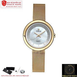 Đồng hồ nữ chính hãng wwoor 8820 dây thép mành cao cấp - hàng chính hãng