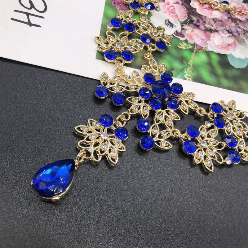 Bộ Trang Sức 3 Món Hình Hoa / Vương Miện Lấp Lánh Thời Trang Cho Nữ