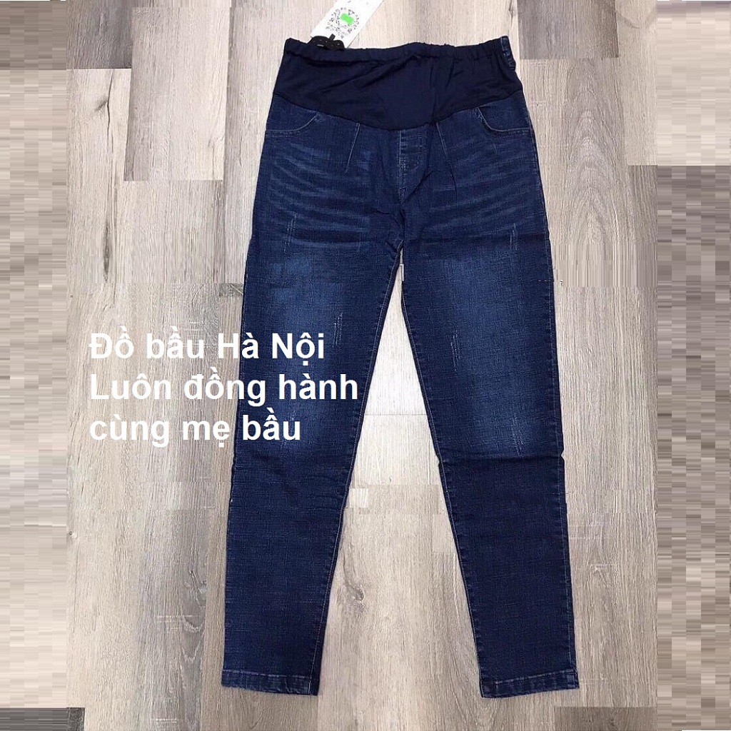 Quần bò bầu thi.ê.t k.ế , Quần jeans bầu,  Form chuẩn Việt - Chất mềm đẹp - Đủ size cho mẹ bầu mặc - Màu xanh than