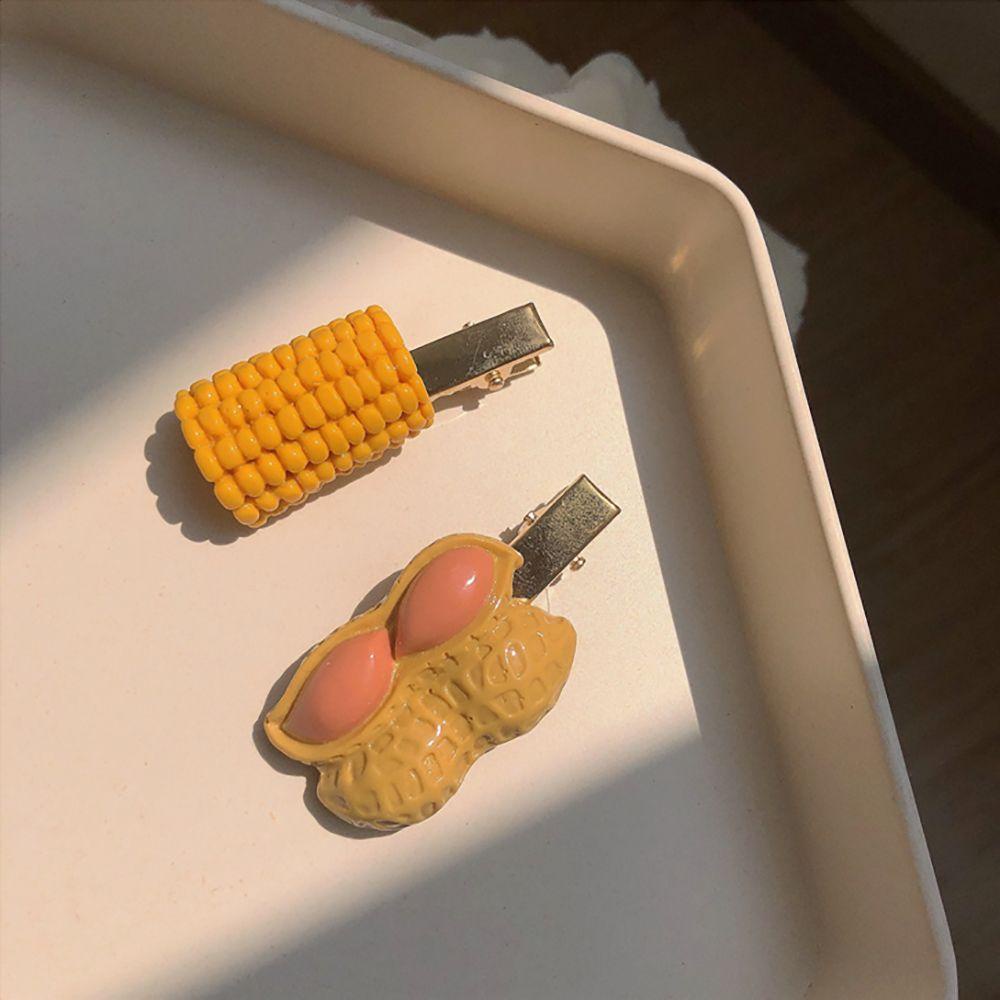 Kẹp Tóc Hình Hạt Bắp WMES15H Bằng Nhựa Resin Dễ Thương Vui Nhộn Phong Cách Hàn Quốc Cho Nữ