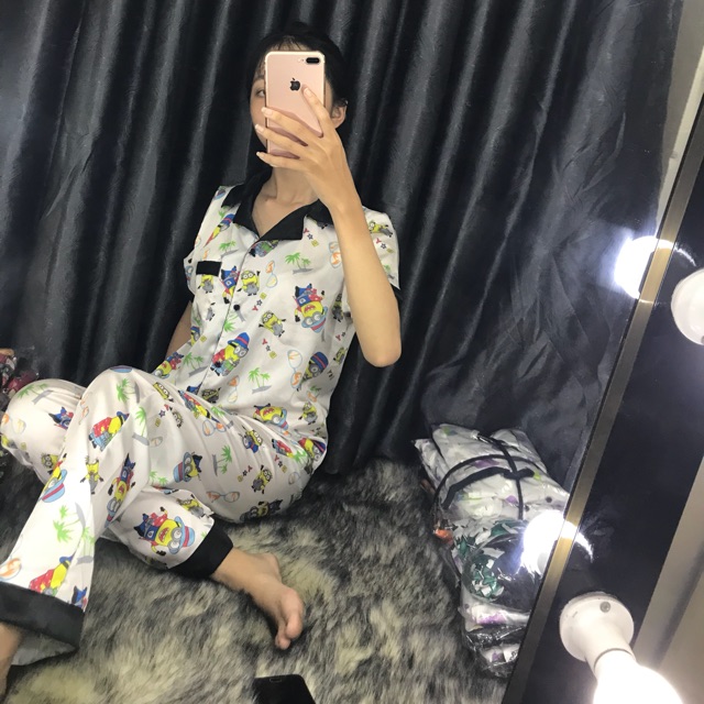 Đồ bộ ngủ lụa satin