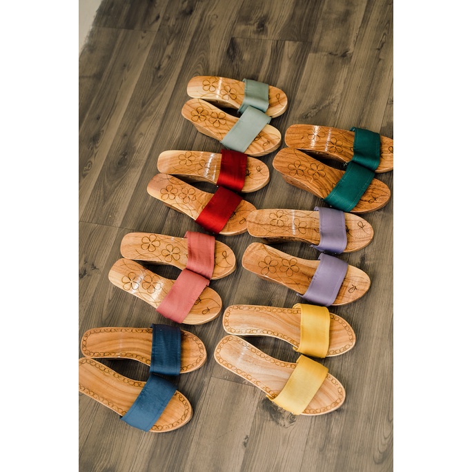 Sumire Store Guốc gỗ Đế cao bọc vải Yên Phụng
