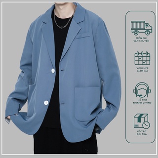 Áo Blazer nam áo khoác unisex phong cách Hàn Quốc Hồng + Đen + Xanh lam + Xanh lục (4 màu)