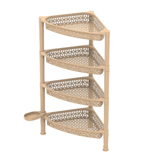 Kệ góc lớn 4 tầng nhựa DUY TÂN (48.5 x 230 x 81 cm) - 13474