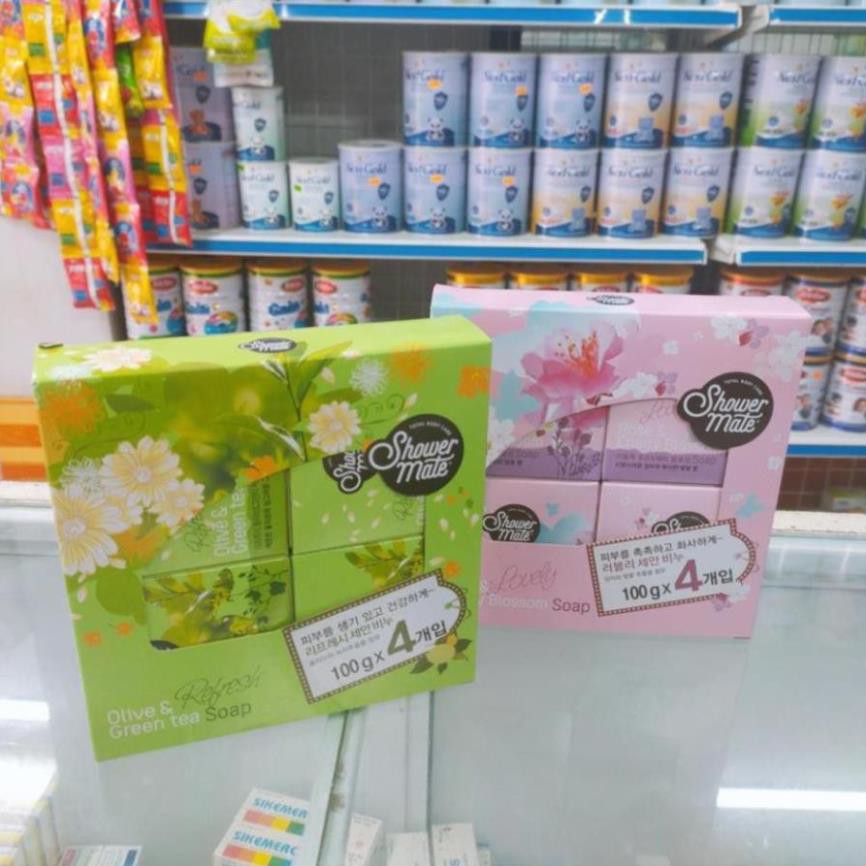 Xà bông tắm Showermate Hàn Quốc tinh chất hoa hồng và tinh chất trà xanh