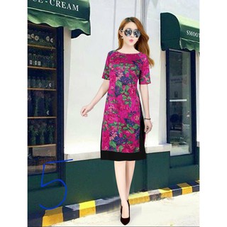 Set áo dài cách tân gấm thun kèm chân váy