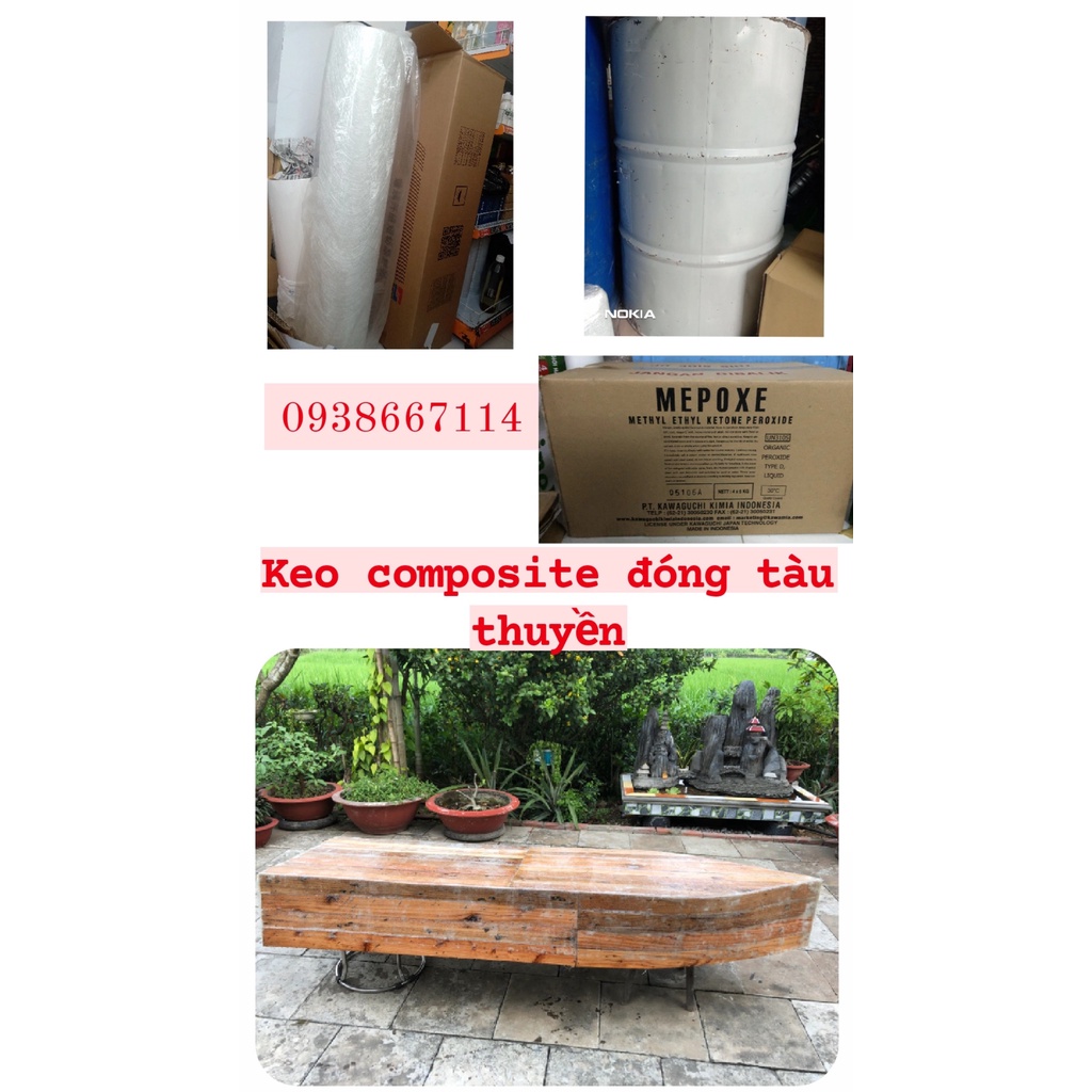 [1kg]-[Keo Composite + xúc tác] Polyester làm nhựa Composite khuôn chậu, tàu thuyền... keo làm tàu thuyền .