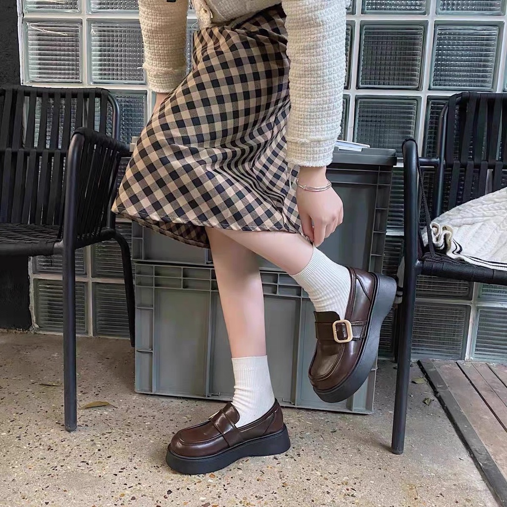 Giày Oxford nữ độn đế da mềm Ulzzang Hàn Quốc độc đáo phong cách Lolita hottrend