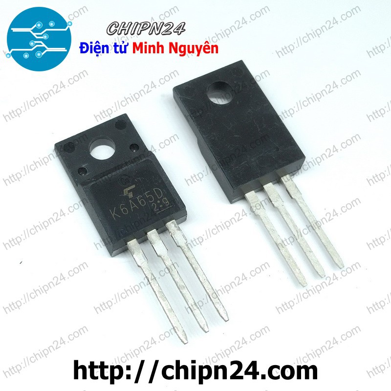 [1 CON] Mosfet 6A65 TO-220F 6A 650V Kênh N (6N65 K6A65D)