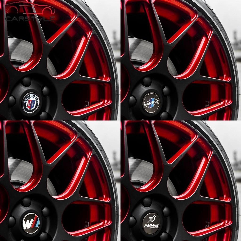 Bộ 4 nút hình logo tròn 56mm cho trang trí mâm bánh xe BMW M Power Alpina AC Hamann Hartge