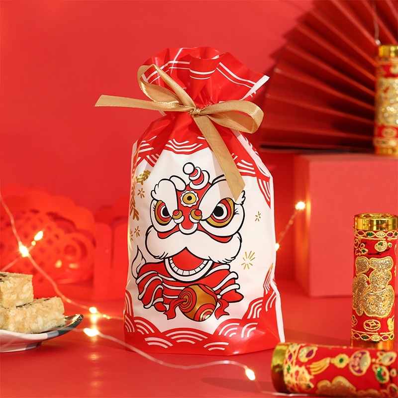 set 10 túi rút mèo thần tài may mắn size 15 x 23 cm