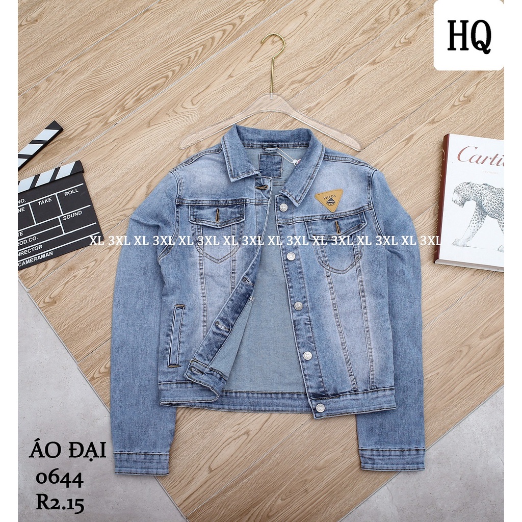 Áo khoác jeans nữ xuất xịn bigsize HQJeans form lớn thoải mái